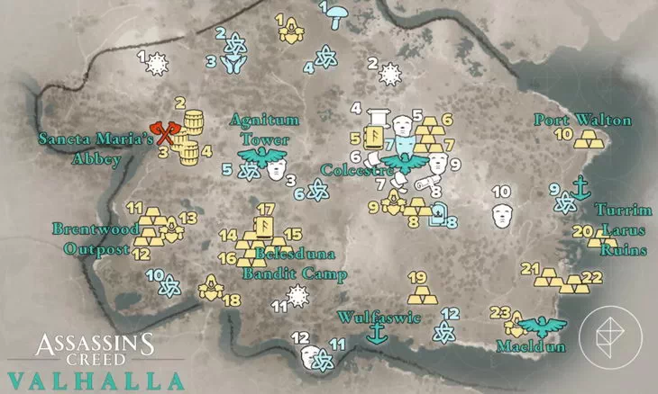 Assassin's Creed Valhalla. Карта: ЭсCeкс
