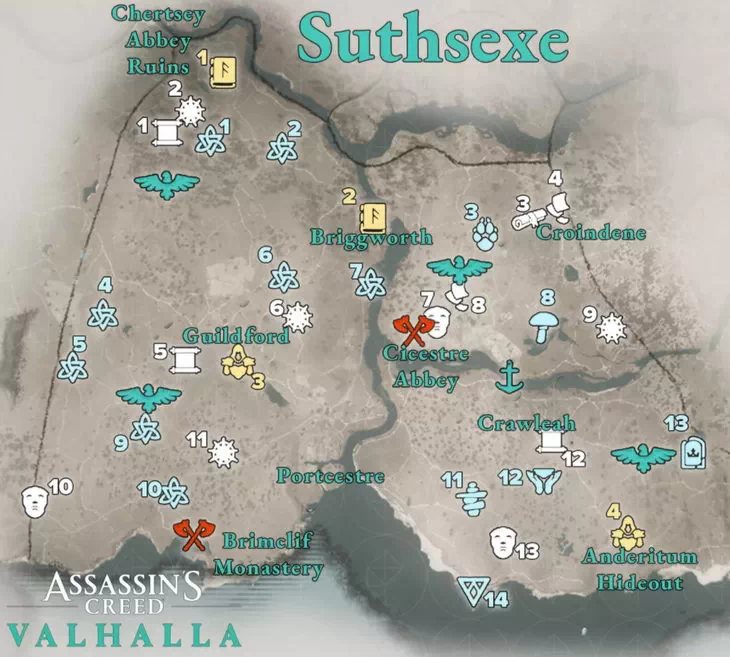Assassin's Creed Valhalla. Карта: СусCeкс