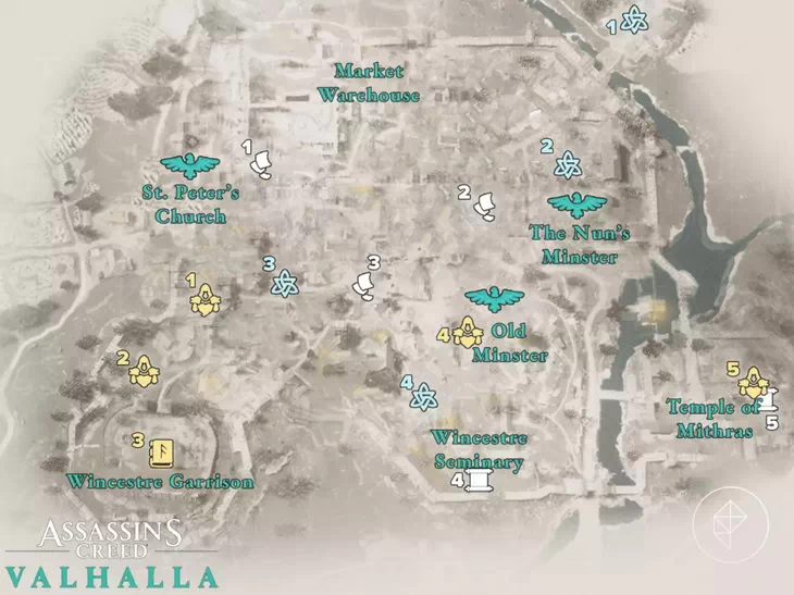 Assassin's Creed Valhalla. Карта: ВинЧестер