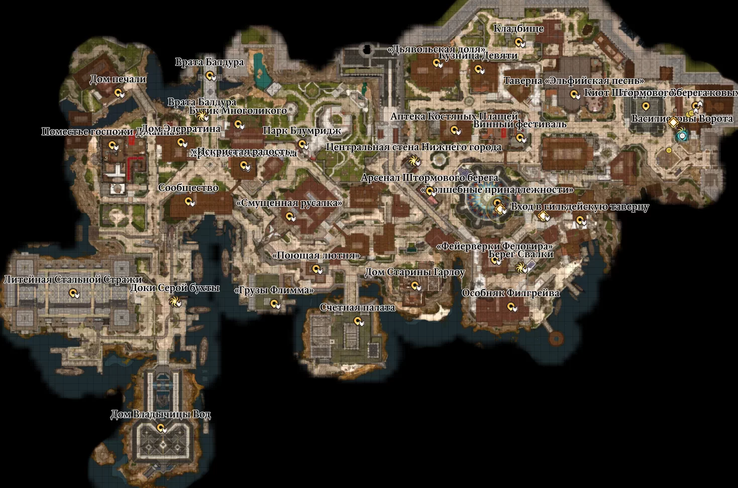 Baldur's Gate 3. Карта: Нижний город