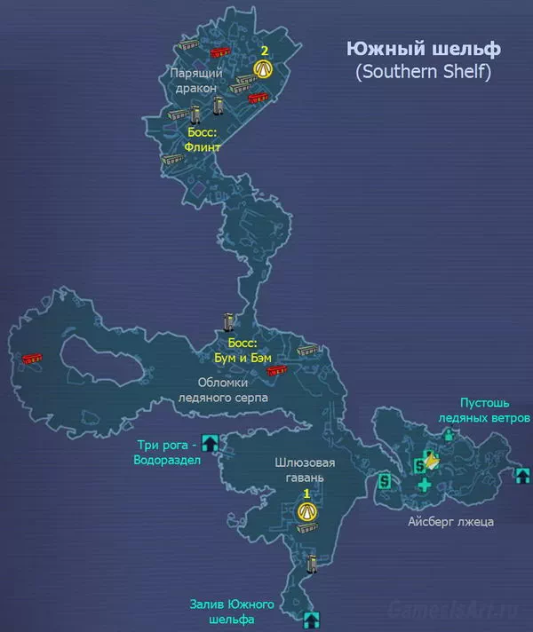 Borderlands 2. карта: южный шелф