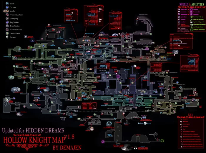 Hollow Knight. Карта со всеми секретами