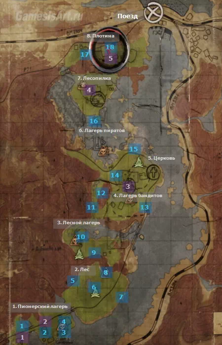 Карта уровня: Тайга