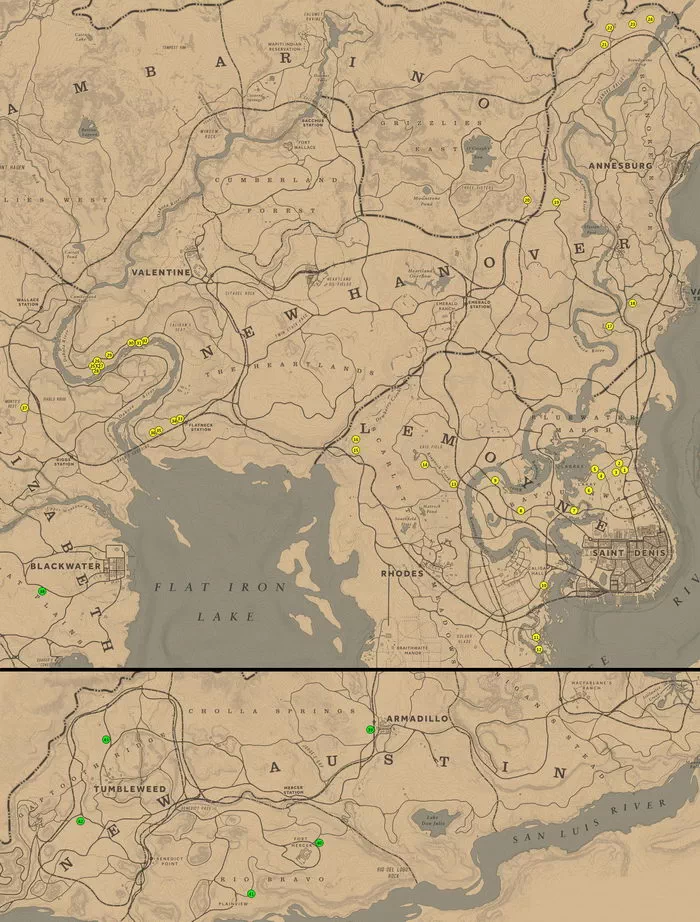 Red Dead Redemption 2. Карта: Как собрать все виды трав