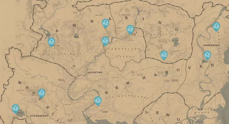 Red Dead Redemption 2. Карта: Наскальные изображения