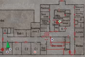 Silent Hill 3. Карта: Госпиталь Брукхэвен 1 этаж