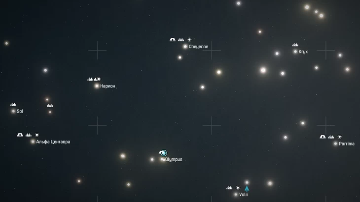 Starfield. Карта основных звёздных систем