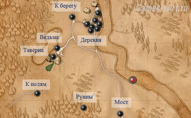 Witcher 1. Карта: Деревня Темноводье