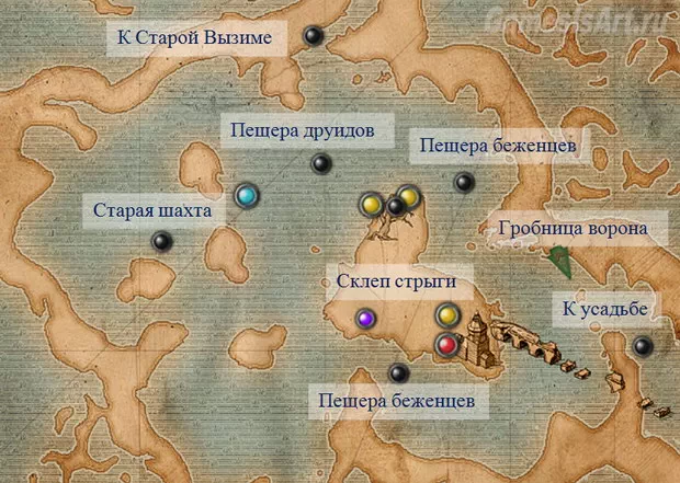 Witcher 1. Карта: Кладбище на болоте